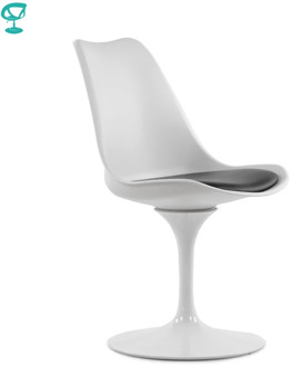 95255 Barneo N-8 Plastic Kitchen Interior Stool Chair for Kitchen Furniture White with Black cushion free shipping in Russia