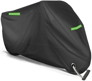 96.5 Inch Motorfiets Zonnebrandcrème Alle Seizoenen Waterdichte Cover Effen Zwart Duurzaam Doek Xxl Auto Cover