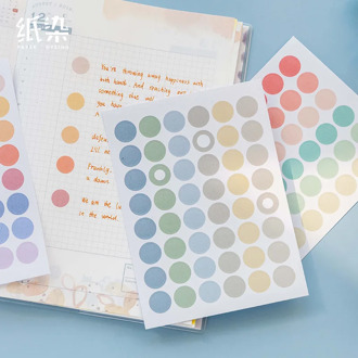 96 Pcs Round Labels Morandi Dot Decoration Stickers Paper Sticker Flakes For Diy Scrapbooking Bullet Journal Planners