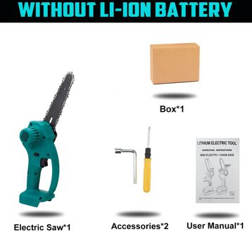 98/68V Mini Elektrische Kettingzaag 6 Inch Elektrische Kettingzaag Draagbare Elektrische Snoeizaag Elektrische Zagen Houtbewerking Met 1/2 Batterij enkel en alleen Saw / EU