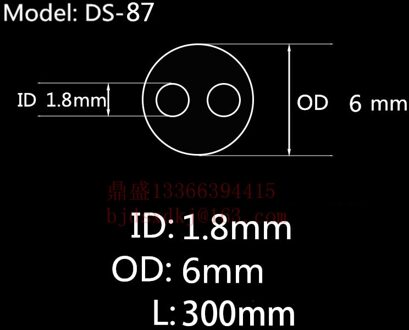 99.5% Al2O3 Hoge Thermische Korund Buis OD6.0 * ID1.8mm/Ronde Dubbele Boring Aluminiumoxide Buis/Isolerende Keramiek Voor thermokoppel Sensoren
