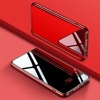 99000Mah Power Bank Grote Capaciteit Draagbare Oplader Digitale Display Poverbank Voor Xiaomi Mi Iphone rood-10000mAh