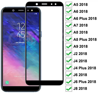 999D Protective Glass For Samsung Galaxy A6 A8 J4 J6 Plus 2018 Tempered Glass A5 A7 A9 J2 J3 J7 J8 2018 Screen Protector Glass