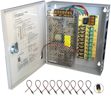 9CH AC100-240V To DC12V 10A 120W LED Driver Power Supply Box Adapter Transformer for CCTV Security Camera LED Strip String Light