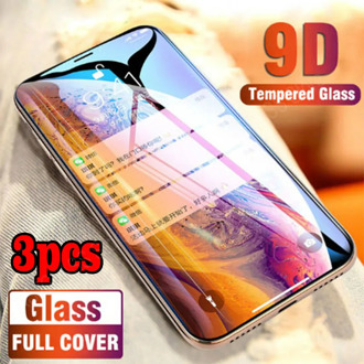 9D 3PcsTempered Glass For iPhone 11 12 Mini Pro Max Screen Protector For iPhone X Xr Xs Max 6 s 7 8 Plus SE2020 Full Cover Glass
