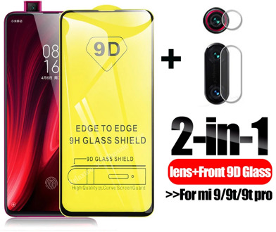9D Full glue protective glass For xiaomi mi 9t Camera Lens screen protector on xiomi mi9 9 T MI9T Pro tempered glas Cover Film