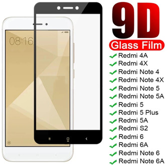 9D Full Screen Protective Glass On Redmi Note 4 4X 5 5A 6 Pro For Xiaomi Redmi 4X 4A 5A 5 Plus 6 6A S2 Tempered Glass Film Case