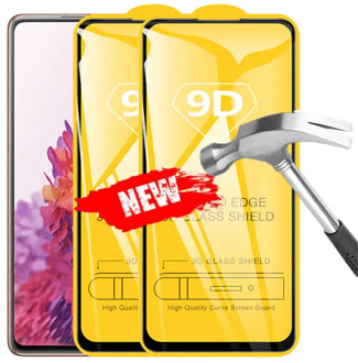 9D Glass For Samsung Galaxy S20 FE Protective Glass 2Pcs Full Cover For Samsun S20 FE Screen Protector S 20 Fun Edition Pelicula