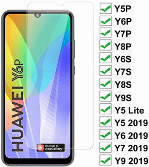 9D Protection Glass For Huawei Y5P Y6P Y7P Y8P Y6S Y7S Y8S Y9S Screen Protector Y5 Y6 Y7 Pro Y9 Prime 2019 Tempered Glass Film