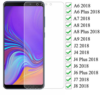 9D Protection Glass For Samsung Galaxy A6 A8 J4 J6 Plus 2018 J2 J8 A7 A9 2018 Tempered Screen Protector Safety Glass Film Case