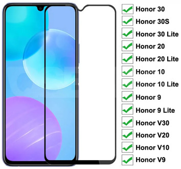 9D Protective Glass For Huawei Honor 20 10 9 Lite Tempered Screen Protector Glass Honor 30 Lite 30S V30 V20 V10 V9 Glass Film