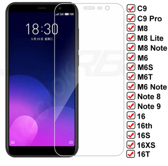 9D Protective Glass For Meizu C9 Pro M8 Lite M6S M6T M6 Note 8 9 Tempered Screen Protector 16 16S 16XS 16T 16th Glass Film Case