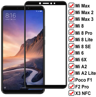9D Protective Glass For Xiaomi Mi max 2 3 Poco F1 F2 Pro X3 NFC Screen Protector On Mi 6 6X A2 8 Lite Mi8 SE Tempered Glass Film