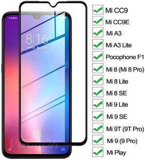 9D Protective Glass On For Xiaomi Mi 8 9 A3 Lite Mi8 Mi9 SE CC9 CC9E Screen Protector For Mi 9T Pro Play Pocophone F1 Glass Film