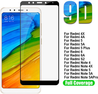 9D Protective Tempered Glass For Xiaomi Redmi 5 Plus 5A 4A 4X 6 6A S2 Glass Screen Protector Redmi Note 4 4X 5 5A Pro Film Case