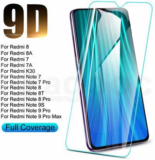9D Tempered Full Cover Glass For Xiaomi Redmi Note 7 8 9 Pro 8T 9S Glass Screen Protector Redmi 7 7A 8 8A K30 Safety Film Case