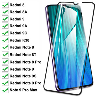9D Tempered Glass For Xiaomi Redmi 8 8A 9 9A 9C K30 Screen Protector Redmi Note 9S 8 8T 9 Pro Max Safety Protective Glass Film