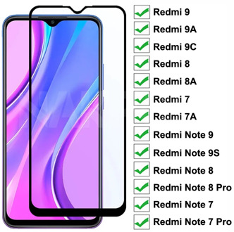 9D Tempered Glass For Xiaomi Redmi 9 9A 9C 8 8A 7 7A Screen Protector Glass Redmi 10X Note 7 8 8T 9S 9 Pro Max Protective Glass