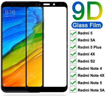 9D Tempered Glass For Xiaomi Redmi Note 4 4X 5 5A Pro Screen Protector Safety Glass on the Redmi 5 Plus 5A 4X S2 Glass Film Case