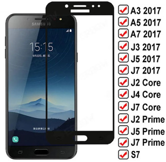 9H Anti-Burst Pritective Glass For Samsung Galaxy J2 J4 Core J5 J7 Prime Tempered Screen Protector J3 A3 A5 A7 2017 Glass Film
