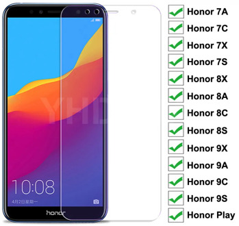 9H Full Cover Protective Glass For Huawei Honor 8X 8A 8C 8S Tempered Glass Honor 7A 7C 7X 7S 9X 9A 9C 9S Play Screen Protector