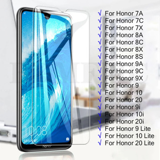 9H Full Tempered Glass For Huawei Honor 9 10 20 Lite 9i 10i 20i 7A 7C 8A 8C 8X HD Glass Film For Honor 9A 9C 9X Screen Protector