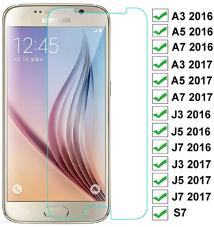 9H Hardness Protective Glass For Samsung Galaxy S7 A3 A5 A7 2017 J3 J5 J7 2016 2017 Tempered Screen Protector Clear Glass Film
