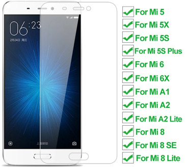 9H hardness Tempered Glass For Xiaomi Mi 5 5X 5S Plus 6 6X A1 Screen Protector On Mi 8 A2 Lite Mi8 8 Pro SE Protective Glas Film