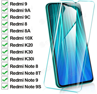 9H hardness Tempered Glass For Xiaomi Redmi 9 9A 9C 8 8A 10X K20 K30 Pro K30i Screen Protector On Redmi Note 8T 9S 7 8 9 Pro Max