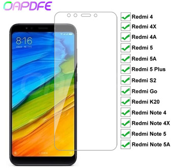 9H Premium Tempered Glass For Xiaomi Redmi 5 Plus 5A 4 4X 4A S2 Go K20 Note 4 4X 5 5A Pro Screen Protector Protective Glass Film