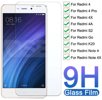 9H Premium Tempered Glass For Xiaomi Redmi Note 4 4X Pro Screen Protector Redmi 4 Pro 4X 4A S2 Go K20 Protective Glass Film Case