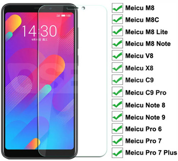 9H Protective Glass on For Meizu C9 Pro M8 Lite M8C X8 M8 Note 8 9 V8 Pro 6 7 Plus Tempered Screen Protector Glass Safety Film