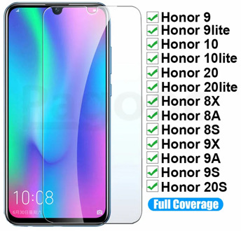 9H Protective Glass on the For Huawei Honor 9 10 20 Lite 10i 20i 8X 8C 8A 8S 9X 9A 9S 20S Screen Protector Tempered Glass Film