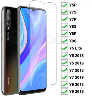 9H Tempered Glass For Huawei Y9 Y7 Y5 Prime 2018 2019 Screen Protector Y5 Lite Y9S Y8S Y8P Y7S Y7P Y5P Safety Protective Glass