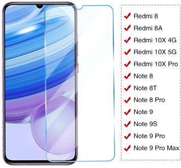 9H Tempered Glass For Xiaomi Redmi 9 8 8A 10X Screen Protector Glass Redmi 10X Note 8 8T 9S 9 Pro Max Safety Protective Glass