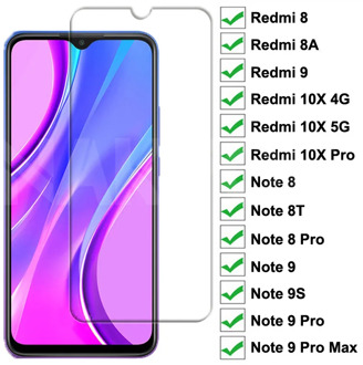 9H Tempered Glass For Xiaomi Redmi 9 8 8A 10X Screen Protector Glass Redmi 10X Note 8 8T 9S 9 Pro Max Safety Protective Glass