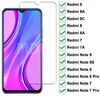 9H Tempered Glass For Xiaomi Redmi 9 9A 9C 8 8A 7 7A 10X Screen Protector Redmi Note 9S 7 8 8T 9 Pro Max Safety Protective Glass