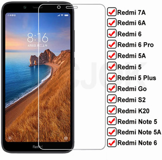 9H Tempered HD Glass For Xiaomi Redmi 7A 6A 5A Go S2 K20 Screen Protector Glas Redmi 5 Plus Note 5 5A 6 Pro Protective Film Case