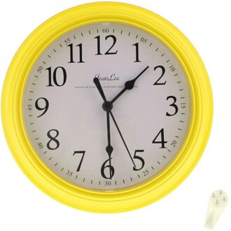 9Inch Wandklok Slaapkamer Woonkamer Quartz Horloge Digitale Klok Geel Plastic