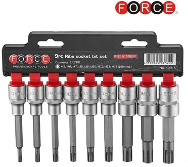 9pc 1/2"DR. Ribe socket bit set (100mmL) 40915