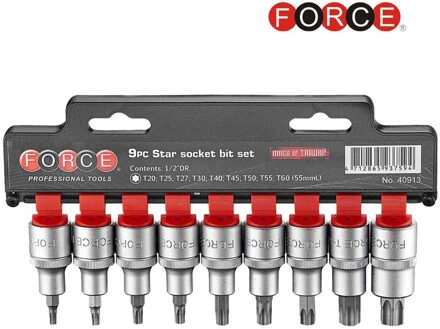 9pc 1/2"DR. Star socket bit set 40913