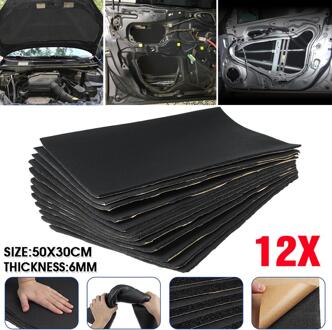 9Pcs/12Pcs 10Mm 8Mm 6Mm Auto Geluid Mat Proofing Deadener Warmte Geluidsisolatie deadening Mat Kap Gesloten Cel Schuim 50x30cm 12stk 30x50x0.6cm