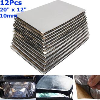 9Pcs/12Pcs 10Mm 8Mm 6Mm Auto Geluid Mat Proofing Deadener Warmte Geluidsisolatie deadening Mat Kap Gesloten Cel Schuim 50x30cm 12stk 50x30x1cm