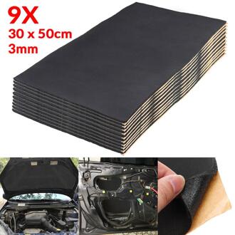 9Pcs/12Pcs 10Mm 8Mm 6Mm Auto Geluid Mat Proofing Deadener Warmte Geluidsisolatie deadening Mat Kap Gesloten Cel Schuim 50x30cm 9stk 30x50x0.3cm