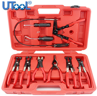 9pcs Automobiles Bending Type Tube Clamps Pliers Hose Vehicle Car Repair Tools Steel Auto/Car Repairs Hand