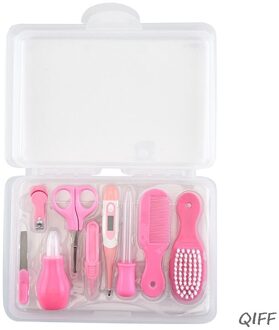 9Pcs Baby Set Kids Grooming Kit Thermometer Nursery Baby Care Tool 103D roze