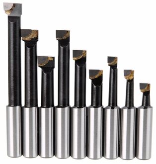 9Pcs Duurzaam Harde Legering Schacht Kotterbaar Set Hardmetalen Bars 12Mm Voor 2 Inch 50Mm Boring hoofd Voor Draaibank Frezen
