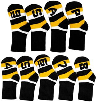 9Pcs Golf Club Iron Covers Headcovers Dikke Gebreide Protector Golf Accessoires zwart
