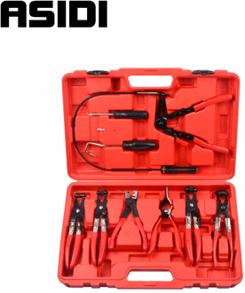 9Pcs Hose Clamp Ring Plier Clip Set Flexible Cable Plier Swivel Jaw Tool PT1002