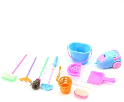 9Pcs Mini Meubelen Inrichting Reiniging Cleaner Kit Voor Poppenhuizen